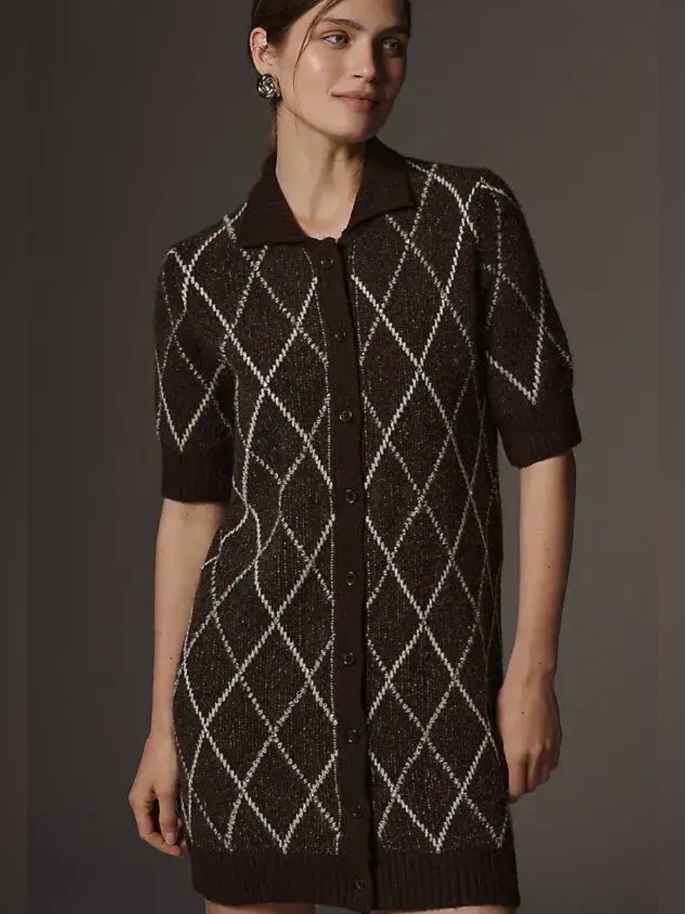 Anthropologie Rhinestone Sweater Shift Dress Medium NWT